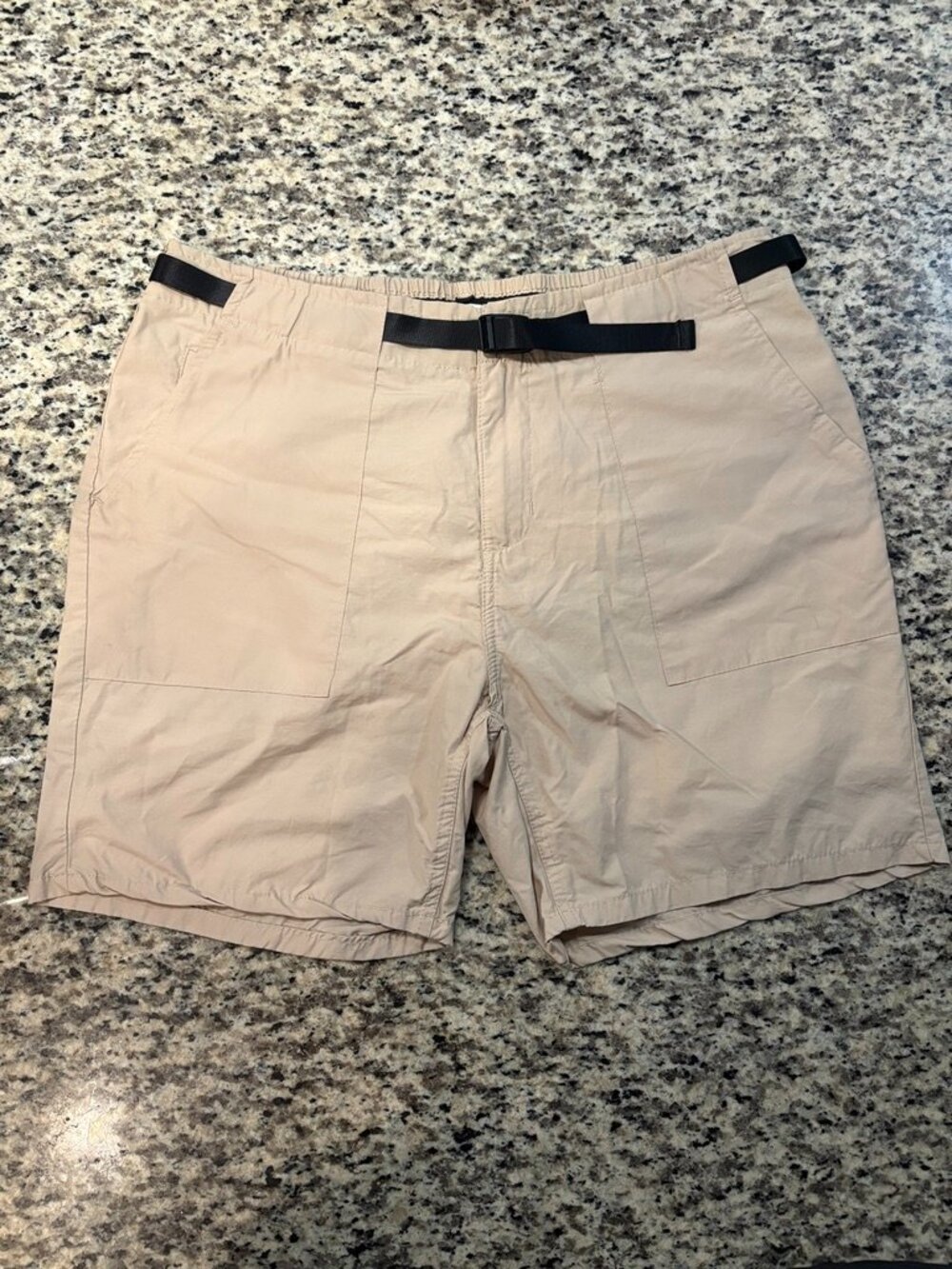 Onia Beige Elastic Waist Shorts Men’s Large Nylon Blend Casual 6 Inseam